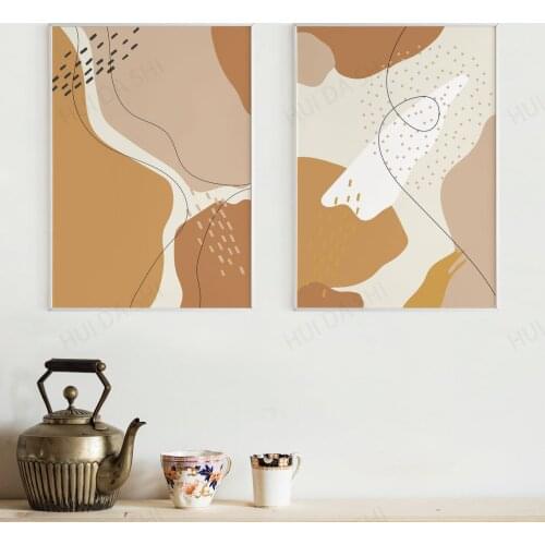 Abstract Art Set of 2 - Abstract Wall Gallery, Modern Minimalist Art Print Set, Boho, Scandi Wall Art