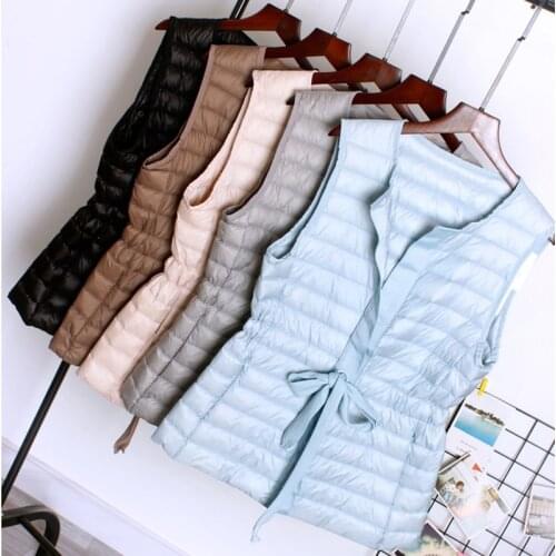SEDUTMO Autumn Tunic Duck Down Women Vest Ultra Light Jackets Thin Waistcoat Autumn Casual Slim Parkas ED1234