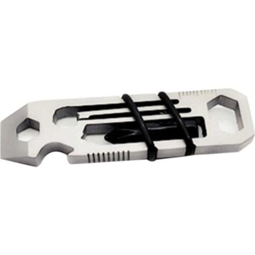 Stainless Steel Outdoor Multifunctional Hex Screw Wrench Straight Screwdriver Ruler Bottle Opener