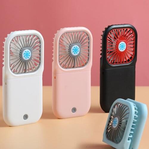 USB Mini Electric Fan Summer Portable 3 Gears Foldable Rechargeable Plastic Cooling Fan with Lanyard