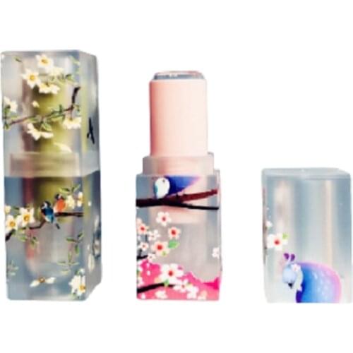 Empty 3D Printing Lipstick Tube 12.1mm Plastic Square Lip Balm Tubes Lip Stick Container Cosmetic Packaging Bottle 30pcs/Lot