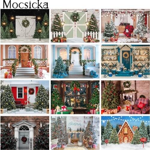 Christmas Photography Backdrop Winter Snow Portrait Background Photo Studio Fireplace Window Family Party Decorations Props