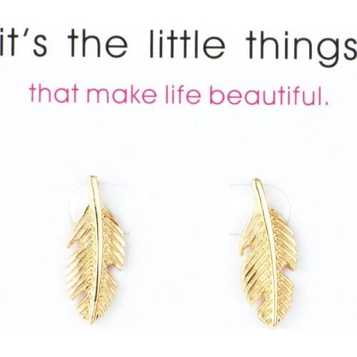 Romantic Flower Leaf Stud Earrings For Women Girls Gold Silver Color Alloy Plant Earrings Fashion Jewelry Gifts