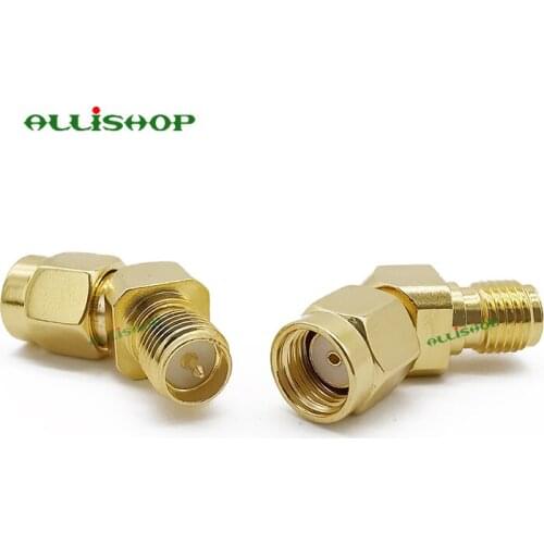 RP SMA Male Plug to RP SMA Female Jack 135 Degree RF Adapter Connector for FPV Race RX5808 Fatshark Goggles