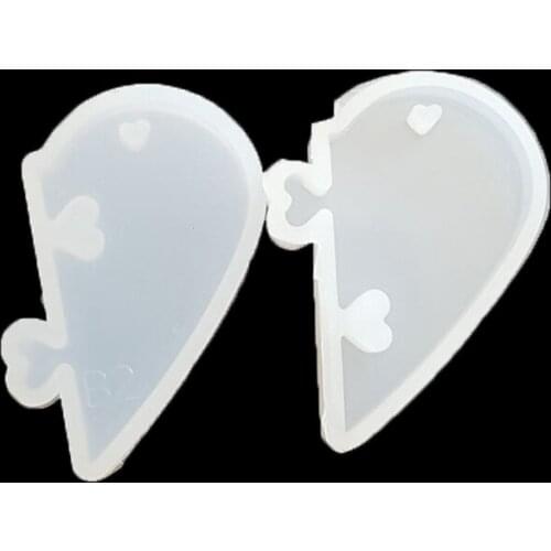 1Pcs Silicone for Lovers Love Lock Casting Mold Multi Purpose DIY Pendant Necklace Jewelry Making Tools Transparent White