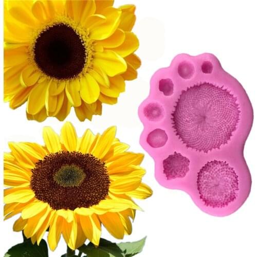 DIY Fondant Silicone Mold Sunflower Flower Core Fondant Silicone Mold Chocolate Cake Mold