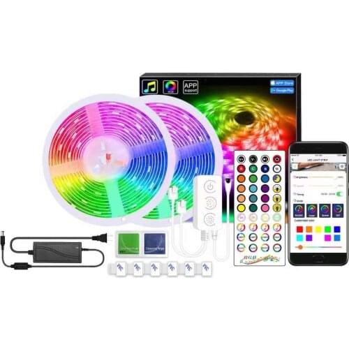 MOL 5M/10M WIfi Led Strip 5050 RGB Flexible Led Background Tape Lights 12V Wifi Remote Control Lamp Decoration For Wall Bedroom