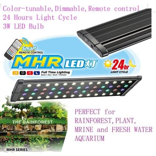 48"-60"/120-150CM MHR Coral Reef Cichlid Plant freshwater Aquarium Aquatic Pet LED Light Lamp remote dimmable time cycle