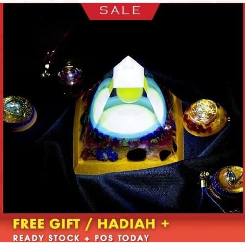 AURA REIKI Luminous Orgonite Pyramid FengShui Reiki Chakra Healing MineralCrystal Improvement Academic Resin Decorative Craft