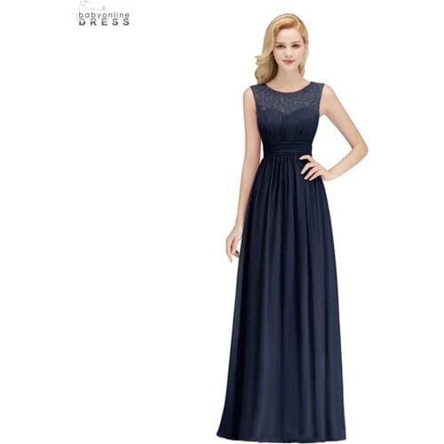 Elegant Lace Chiffon Mother Of The Bride Dresses Long A Line Sleeveless Zipper Back Wedding Party Dresses Vestido De Madrinha