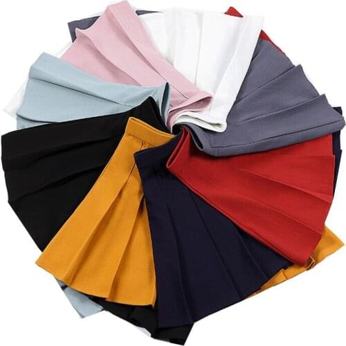 New Fashion Womens Skirt High Waist Pleated Skirts Summer Casual Ladies Girls Mini Skirt Kawaii Harajuku Female Short Skirts