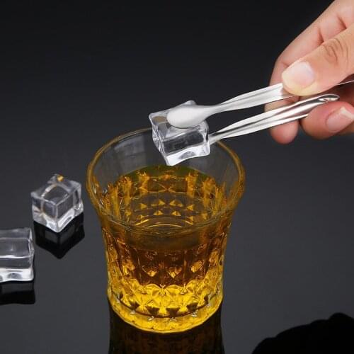 1pc Small Mini Stainless Steel Sugar Tongs Ice Bar Buffet Kitchen Spoon Food Ice Clamp Coffee Tool Kitchen Barbecue BBQ Clip