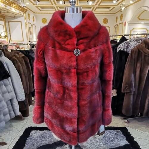 Winter real mink fur coat woman fashion mink fur coat High grade real mink fur coat Casual winter coat women fur WINTER PALACE