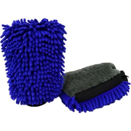 1pcs Waterproof Chenille Car Wash Glove Microfiber Thick Car Detailing Brush Car Cleaning Mitt Wax Auto Care Double-faced Gloves
