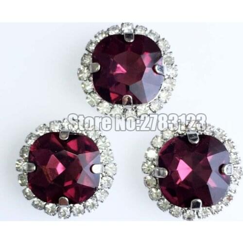 12mm 20pcs wine red Crystal buckle,Fat Square shape AAA+ Glass sew on rhinestones with holes DIY Apparel accessories SKFF17