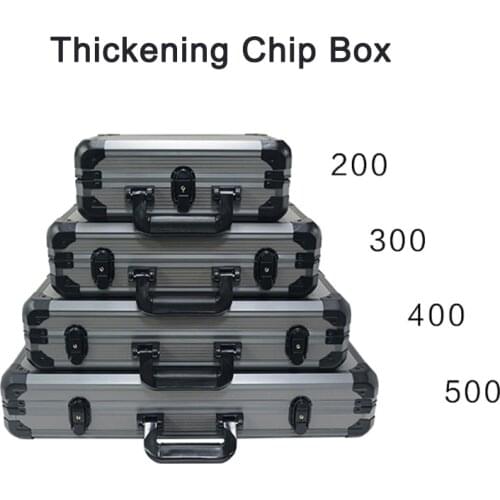 200-500 Texas Poker Chips Capacity Suitcase Casino Black Jack Pokers Container Case/Box Thick Aluminum Suitcase 1pcs