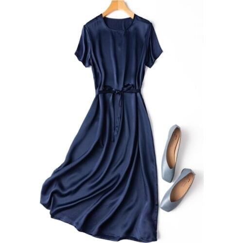 2021 summer womens fashion silk long dress one piece