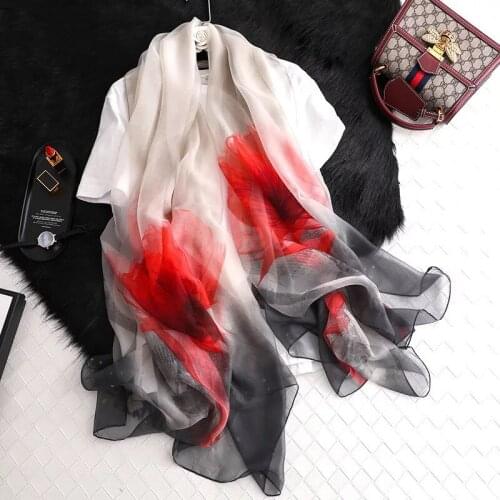 2021 Style China Quality Silk Autumn And winter Lady Popular Large Shawl Scarves Women Fashion Nice Print Scarf Beach Soft Hijab