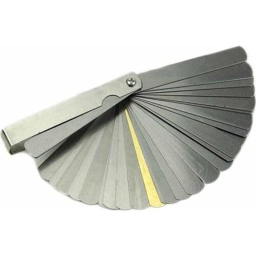 32 Blades Rangefinder Feeler Stainless Steel Gauge Dual Marked 0.04-0.88mm Thickness Gap Metric Filler Measuring Tool