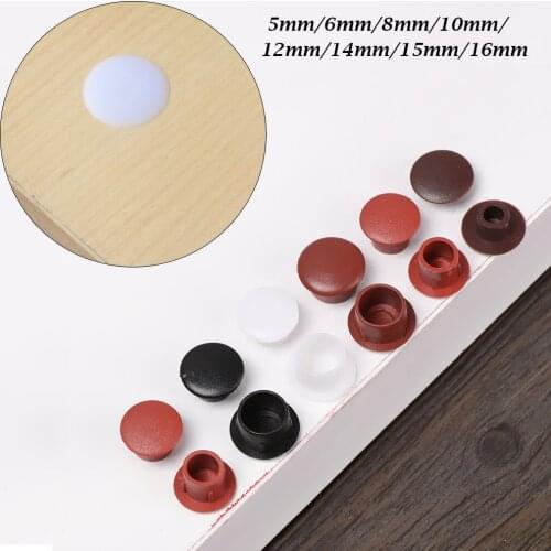50Pcs 5-16mm Plastic Screw Cap Cover Furniture Hole Covers Protection Decor Dust Plug Stopper Cabinet Drill Hole Plug Hardware