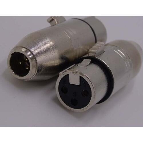 50pcs/lot 3Pin XLR female to mini xlr male audio Microphone Mic Adapter Connector xlr female to mini xlr male audio connecotr