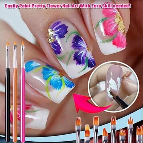 8pcs Nail Bloom Flower Nail Art Brush Pen Gel UV Nail Painting Flower Drawing Pen Nail Liner Brush Nail Art DIY Pen Tools SK88