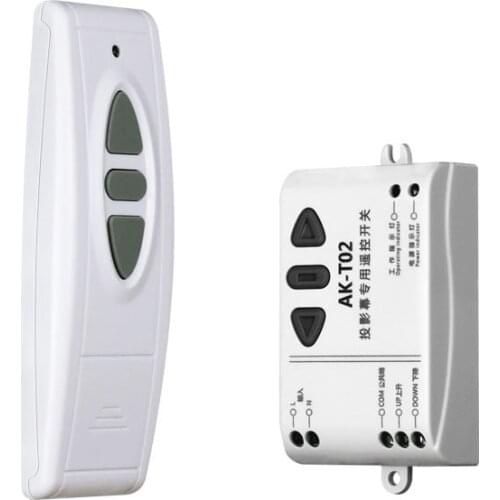 AK-T02 AC 220V Motor Wireless Remote Control Switch UP Down Stop Tubular Motor Controller Motor Forward Reverse TX RX Latched