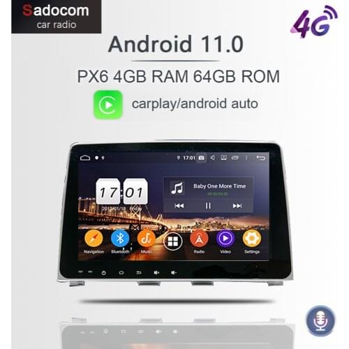 DSP PX6 Android 10.0 8Core 4G RAM 64GB ROM Car DVD Player GPS Glonass Map RDS Radio wifi 4G car radio For Hyundai SONATA 2018