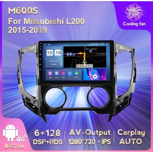 IPS HD 1280*720 Android 11 Car GPS Navigation DVD Multimedia Player for Mitsubishi L200 2015-2019 BT Stereo Player Carplay AUTO