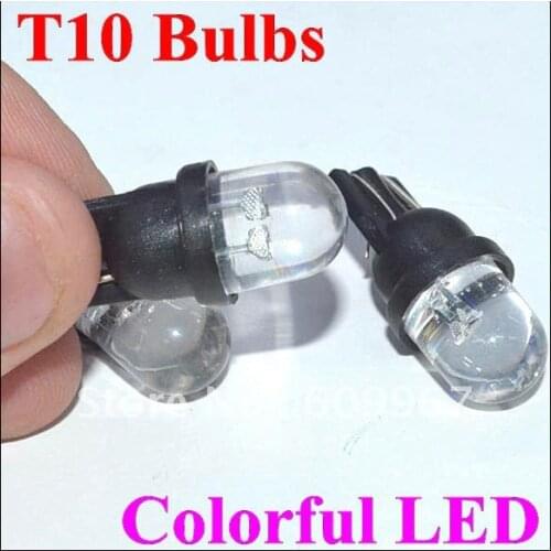 Free shipping wholesale Auto LED Lighting,car led light T10 LED Bulbs Colorful t10 1LED Wedge Car Light Bulbs Lamp
