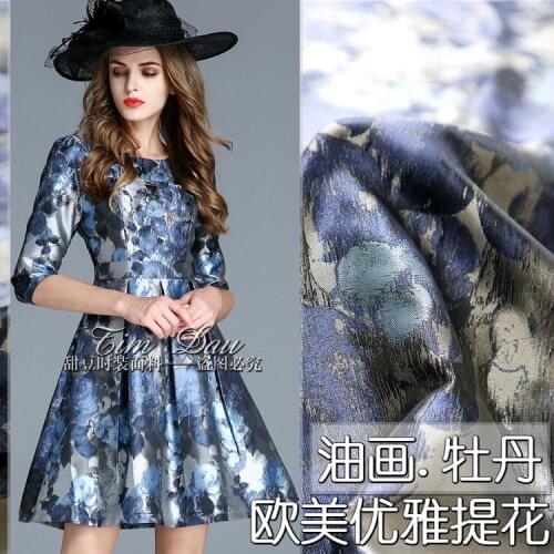 Free shipping! 2016 autumn and winter jacquard fabric crisp dress jacket diy fabrics wholesale high quality jacquard cloth