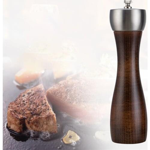 Wooden Manual Salt Pepper Mill Grinder For Kitchen Cooking Spice Grinder Pepper Shaker Kitchen Mill Muller 5/6/8 inch