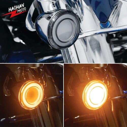 For Harley Touring Dyna 2002-2017 Sportster XL 2002-2021 Motorcycle 1157 Bullet Style LED Front Turn Signal Conversions