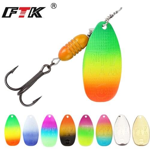 FTK New Metal Fishing Lure 10.2g 16.9g 18.8g Spinner Bait High Quality Hard Baits Treble Hook Fishing Tackle For Pike