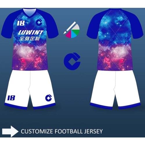 Personality customize football jersey suit short sleeve soccer uniform kid adult football team sportswear