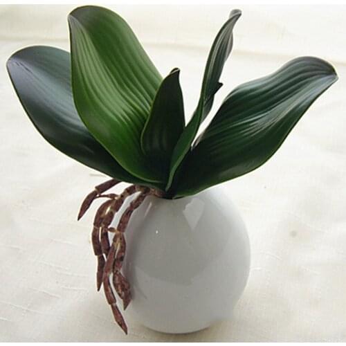 Artificial Orchid Leaf Green Fake Plants Leaf Tabletop Artificial Flowers Wedding Party Decor Home Office Display - 16-40cm