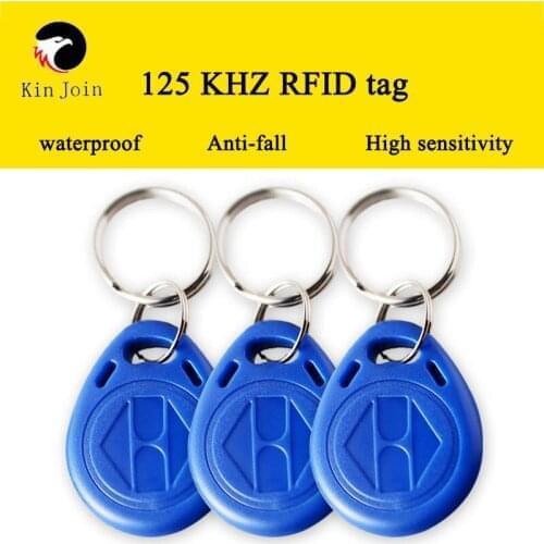 KINGJOIN 10Pcs RFID Tag Key Fob Keyfobs Keychain Ring Token 125Khz Proximity ID Card Chip EM for Access Control Attendance