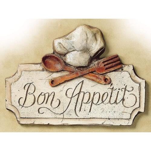 SHAWPRINT BON APPETIT METAL TIN WALL PLAQUE SIGN NOVELTY GIFT KITCHEN