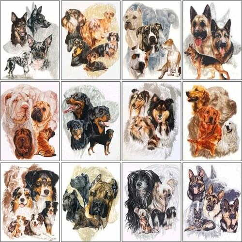 MomoArt 5D DIY Diamond Painting Dog Cross Stitch Mosaic Diamond Embroidery Animal Rhinestone Picture Home Decorations