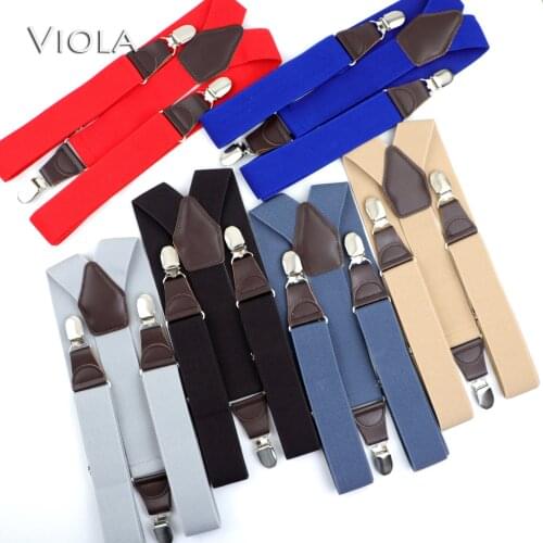 Classic 3.5cm Width Wide Men Soild Suspenders Colorful Male Daily Y-Back Brace Belt BowTie Adjustable Accessory High Quality