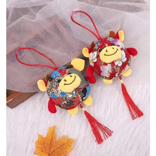 New Cute ExquisiteMascot Plush Toy Fortuna Ox New Year Gift Pendant Keychain Pendant Soothing doll christmase interesting gift