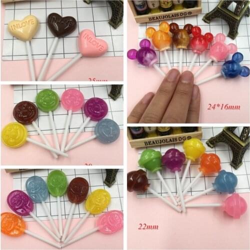 5pcs Resin New Arrival Hot Selling Lollipop for Crafts Making, Scrapbooking, DIY (mm)