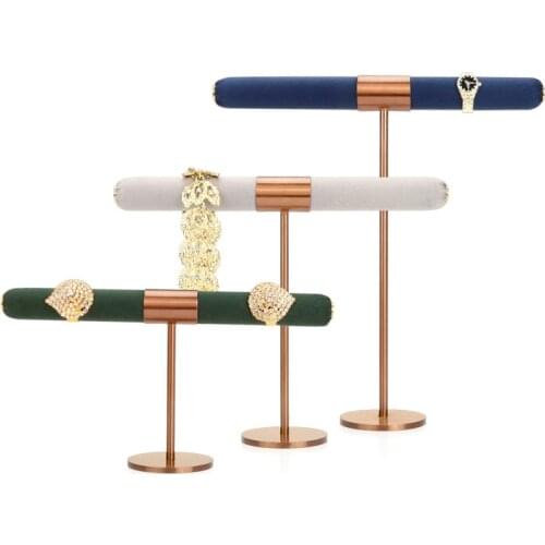 New jewelry display rack metal T-shaped ring storage jewelry rack jewelry display ring props ornaments in stock