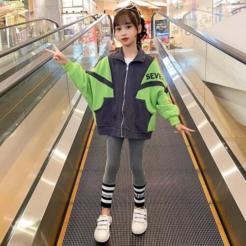 Teen Girls Clothes Korean Cotton Suits Loose Batwing Sleeve Tops+Leggings Spring Autumn Fashion Clothing Sets Kids Sport Outfits
