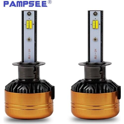 PAMPSEE 1Pair H1 50W 5800LM Z5 Tri-Colors LED Headlight FLIP Chips Golden Yellow White 3000K 4300K 6000K 3 Color Free Switchback