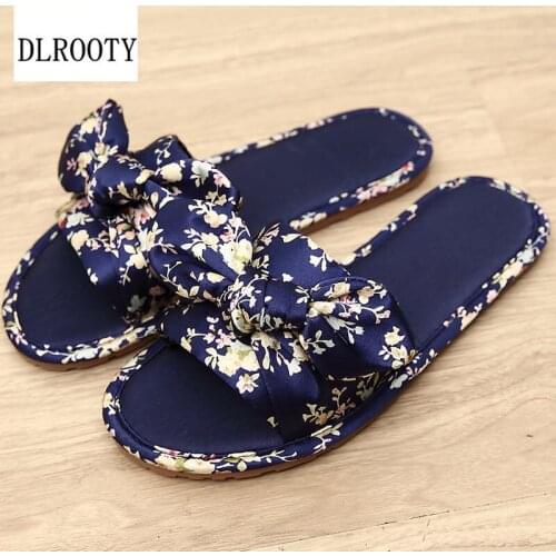 Women Slippers Sandals Flip Flops 2018 New Summer Fashion Floral Non-slip Shoes Woman Slides Butterfly-knot Casual Indoor