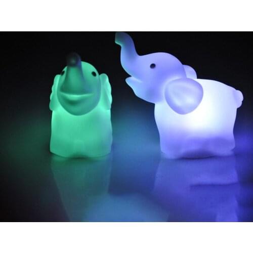 Elephant 7 Colors Changing LED Night Light Children Kids Bedroom Lamp Home Decor