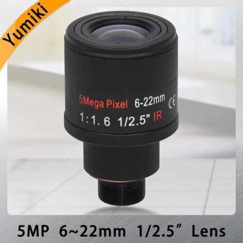 Yumiki 5.0Megapixel Varifocal 6-22mm 5MP CCTV Camera Lens For Security Cameras F1.6 M12 Mount