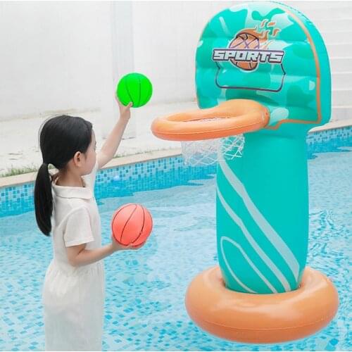 1 Set Funny Inflated Basketball Hoop Toy Creative PVC Soft Water Inflatable Basket Toy Children Basketball Game Toy for Pool