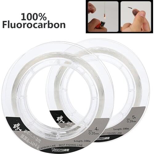 100% Fluorocarbon Monofilament Fishing Line Super Strong Carbon Fiber Carp Fly Fishing String Cord Japan 50m 100m Fishing-Line